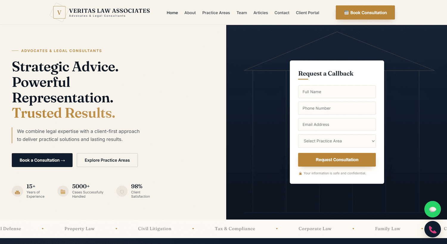 Veritas Law Associates w/ Client Portal (Demo)